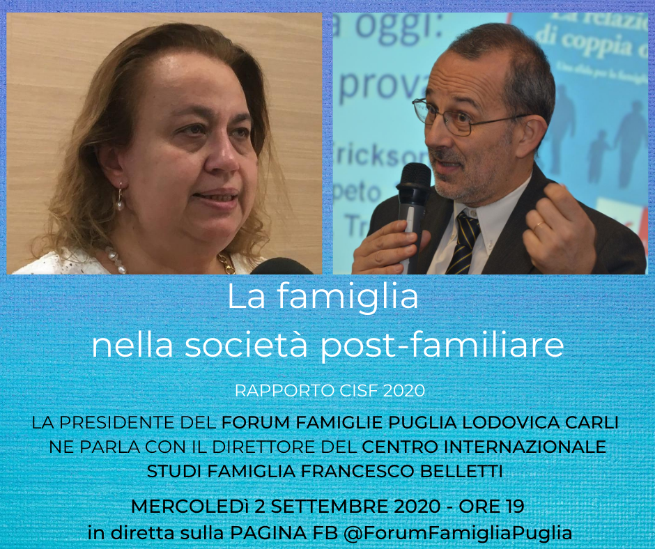 “La famiglia nella società post-familiare”, domani la diretta con Francesco Belletti