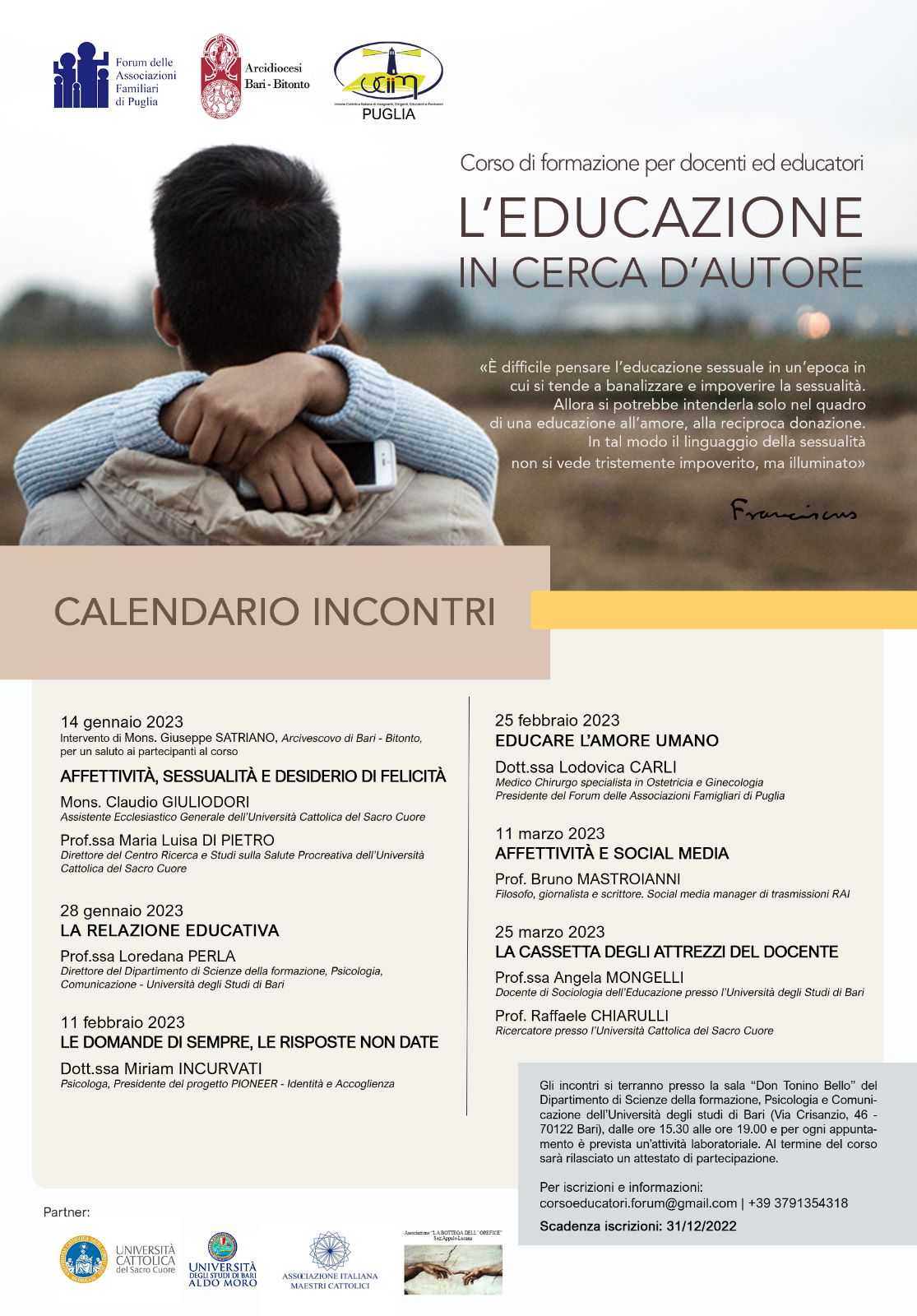Formazione, in partenza il corso sostenuto dal Forum: «L’educazione in cerca d’autore»