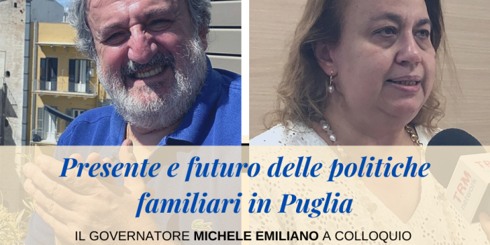 “Presente e futuro delle politiche familiari in Puglia”, il governatore Emiliano in diretta Fb col Forum