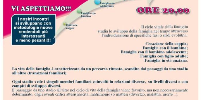 “Il ciclo vitale della famiglia” a Foggia